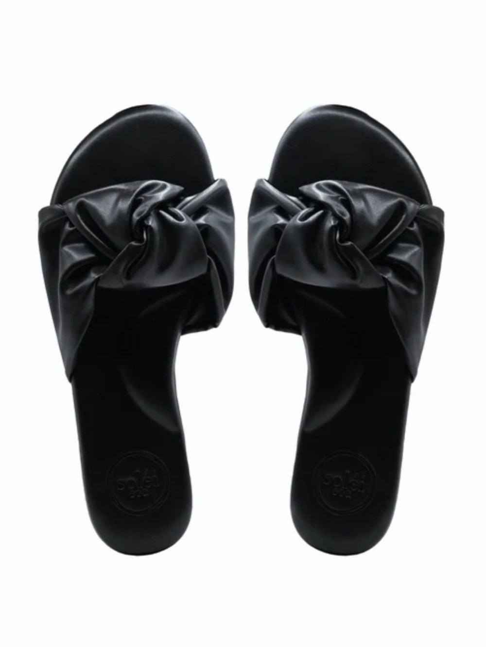 Solei Sea Black Nottie Sandal Slides Size 8